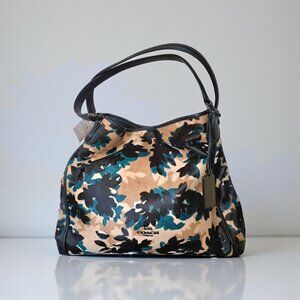 Coach Edie 31 Haircalf Shoulder Bag Scatter Leaf Walnut Multi F38332 NWT
